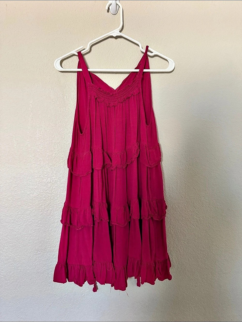 Ruffled Maxi Dress in Pink Size Medium